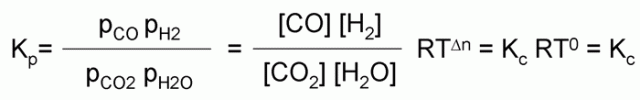 Kp=Kc(RT)^0=Kcx1=Kc=4